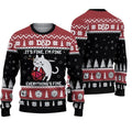 Funny D&D Christmas Sweater, It’s Fine I’m Fine Everything’s Fine Cat Dice Jumper,Ugly Xmas Gift for Dungeon Master Players,Christmas Gift