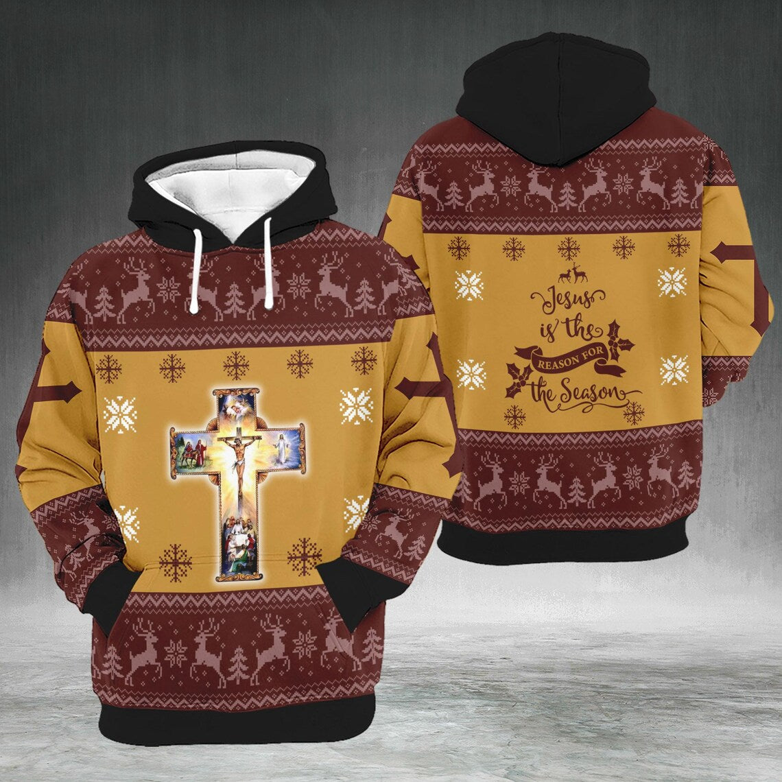 Jesus Is The Reason For The Season Hoodie, Christian Christmas Sweatshirt, Religious Gift for Men & Women, Xmas Sweatshirt Party Outfit
