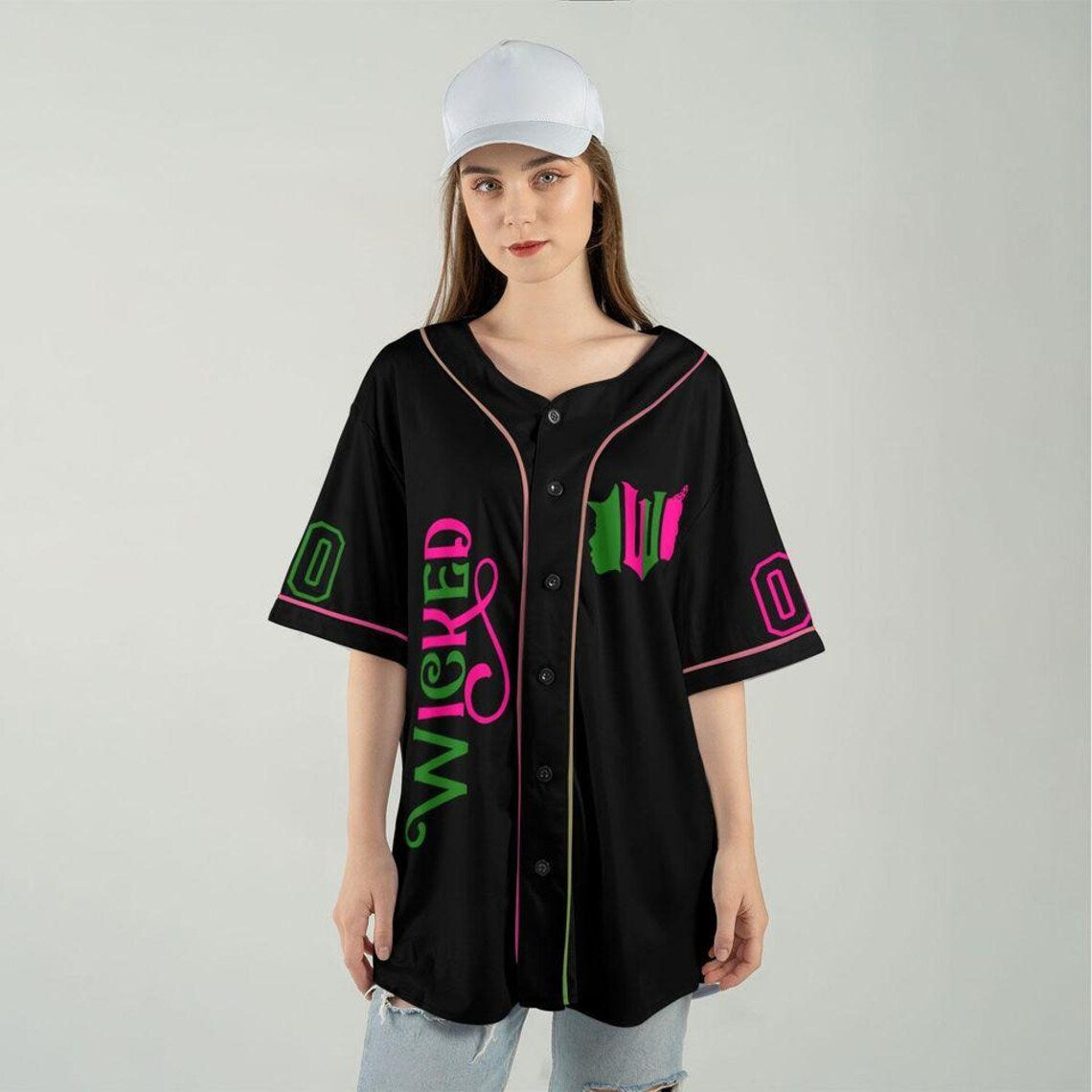 Personalized Wicked Baseball Jersey, Elphaba and Glinda Jersey, CUSTOM Wicked Baseball Jersey, Elphaba And Glinda Baseball Shirt