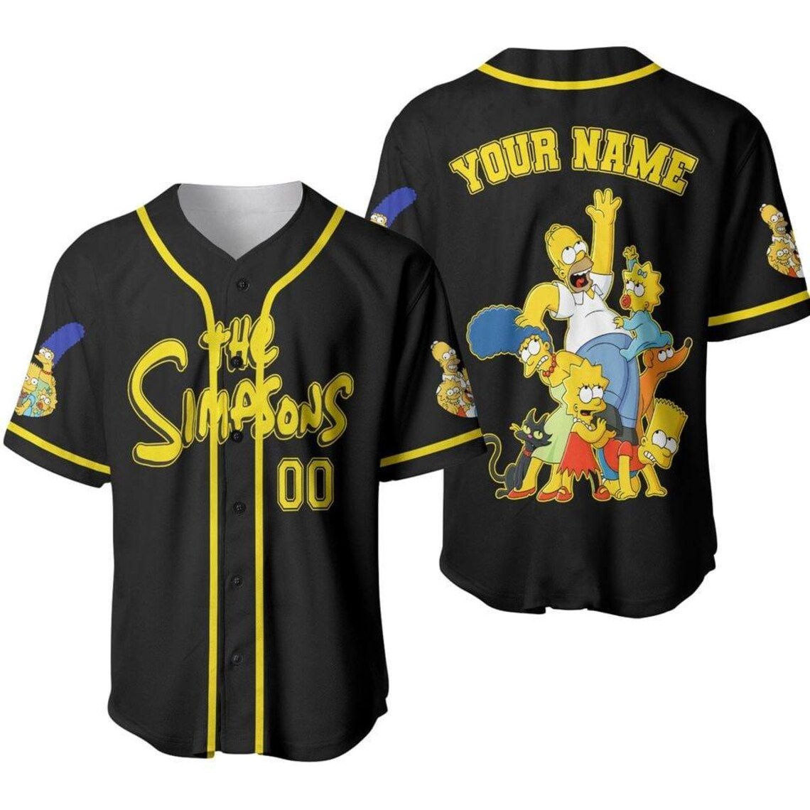 Personalized Simpson Family Baseball Jersey, Simpson Baseball Shirt, Custom Simpson Jersey Shirt, Simpson Lover Gift Gift For Men Women