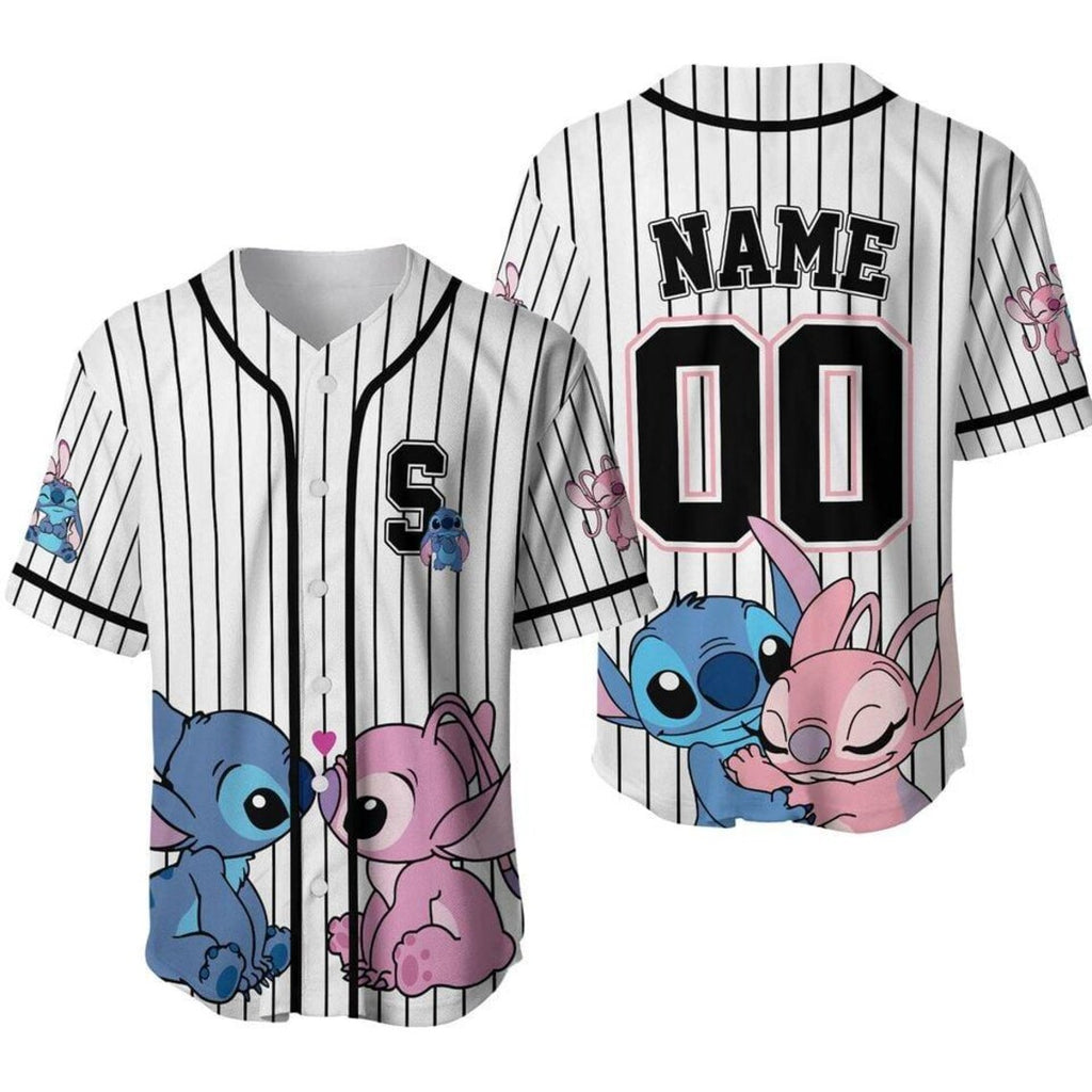 Personalized Lilo And Stitch Baseball Jersey, Family Baseball Jersey, Stitch Baseball Shirt, Custom Jersey Shirt, Stitch Lover Gift