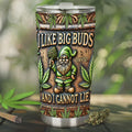 Funny Gnome Weed Tumbler, I Like Big Buds Cup, Personalized 20oz Cannabis Travel Mug, Stoner Gift for Him, Marijuana Lover Coffee Cup