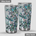 Abalone Dragonfly Tumbler, Mother of Pearl Shell Effect Stainless Steel Cup, Shimmering Gift for Her